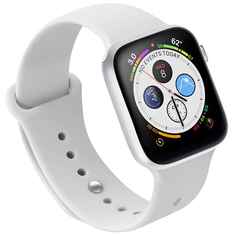 white silicone apple watch band